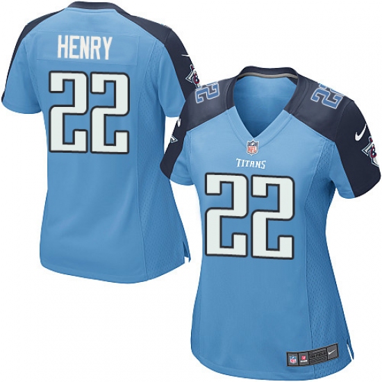 Women's Nike Tennessee Titans #22 Derrick Henry Game Light Blue Team Color NFL Jersey - Ujersey