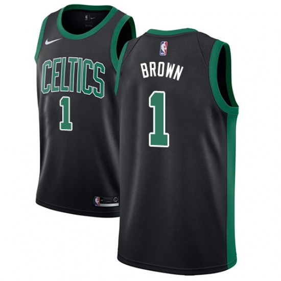 Men's Adidas Boston Celtics #1 Walter Brown Authentic Black NBA Jersey - Statement Edition - Ujersey