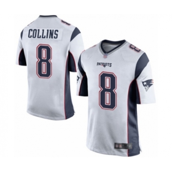 Men's New England Patriots #8 Jamie Collins Game White Football Jersey - Ujersey