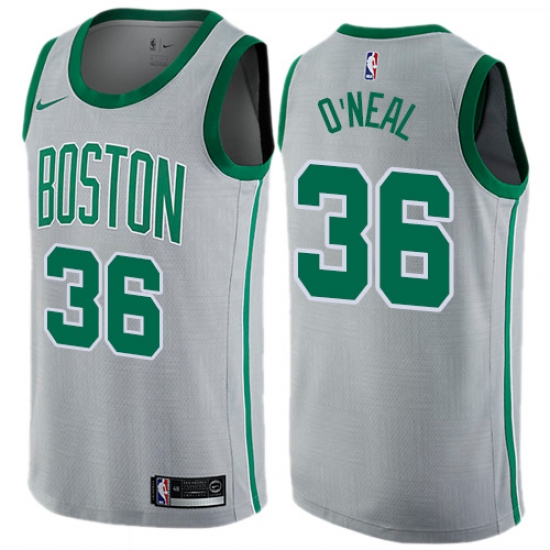Youth Nike Boston Celtics #36 Shaquille O'Neal Swingman Gray NBA Jersey - City Edition - Ujersey