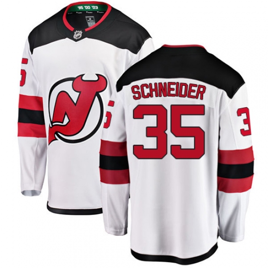 Men's New Jersey Devils #35 Cory Schneider Fanatics Branded White Away Breakaway NHL Jersey - Ujersey