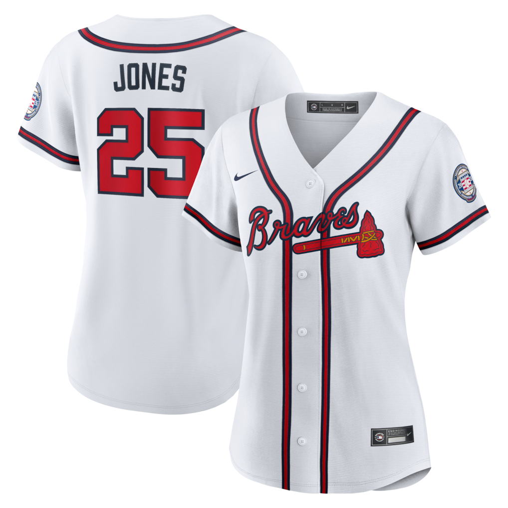 Women's Atlanta Braves Andruw Jones Nike White 2026 Baseball Hall of Fame Retired Player Replica Jersey - Ujersey