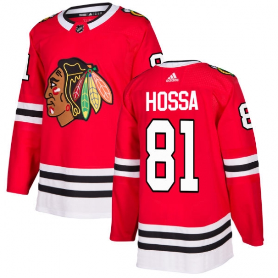 Youth Adidas Chicago Blackhawks #81 Marian Hossa Authentic Red Home NHL Jersey - Ujersey
