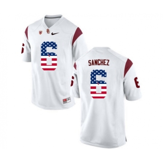 USC Trojans 6 Mark Sanchez White USA Flag College Football Jersey