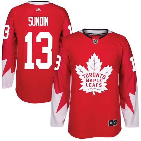 Men's Adidas Toronto Maple Leafs #13 Mats Sundin Premier Red Alternate NHL Jersey - Ujersey
