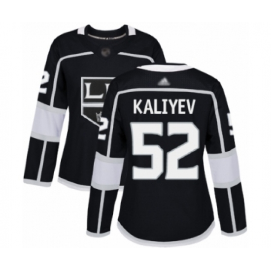 Women's Los Angeles Kings #52 Arthur Kaliyev Authentic Black Home Hockey Jersey - Ujersey