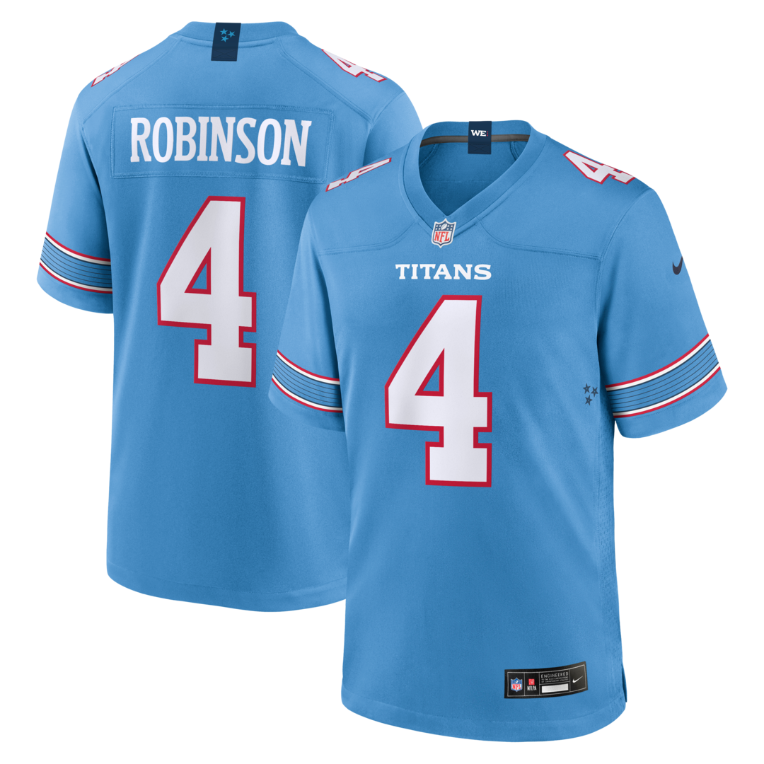 Men's Tennessee Titans Wan'Dale Robinson Nike Light Blue Team Game Jersey