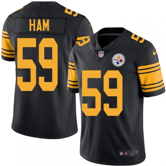 Youth Nike Pittsburgh Steelers #59 Jack Ham Limited Black Rush Vapor Untouchable NFL Jersey - Ujersey