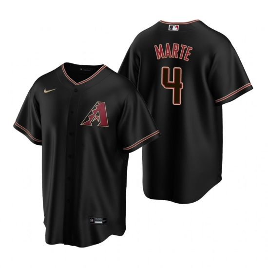 Men's Nike Arizona Diamondbacks #4 Ketel Marte Black Alternate Stitched Baseball Jersey - Ujersey