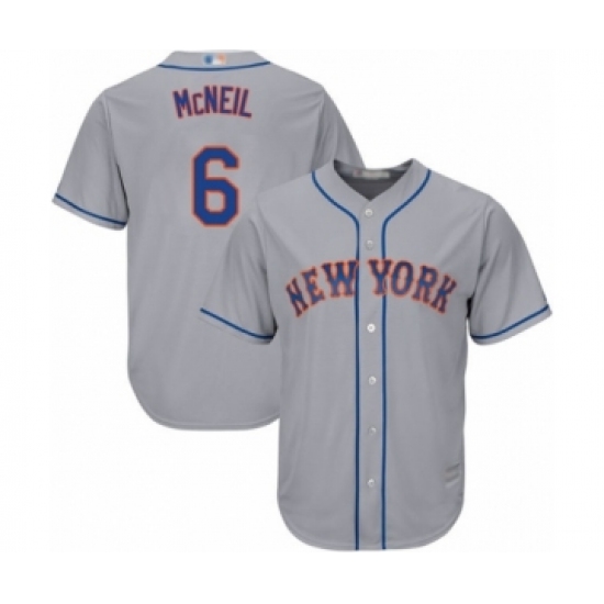 Men's New York Mets #6 Jeff McNeil Replica Grey Road Cool Base Baseball Jersey - Ujersey