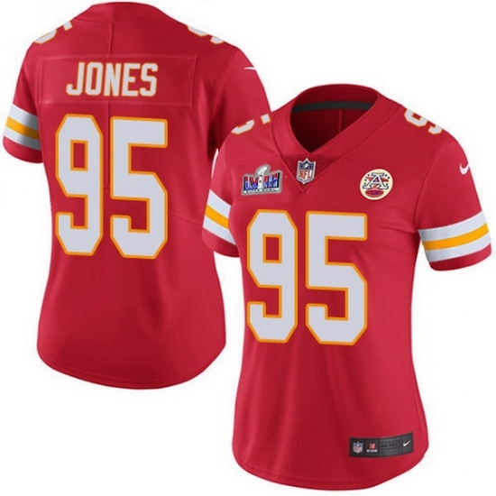 Women's Kansas City Chiefs #95 Chris Jones Red 2023 F U S E Vapor Untouchable Limited Stitched 2024 Super Bowl LVIII Jersey - Ujersey