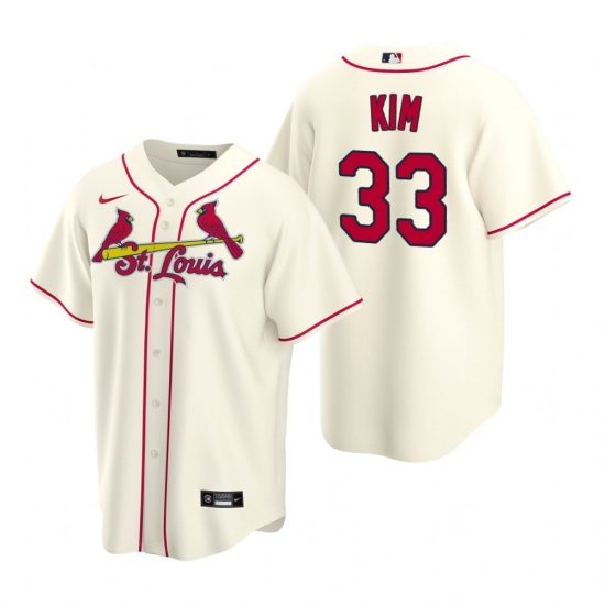 Men's Nike St. Louis Cardinals #33 Kwang-hyun Kim Cream Alternate Stitched Baseball Jersey - Ujersey