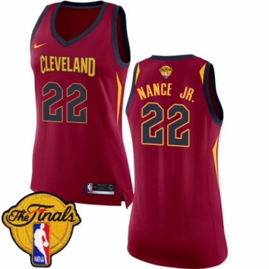 Women's Nike Cleveland Cavaliers #22 Larry Nance Jr. Authentic Maroon 2018 NBA Finals Bound NBA Jersey - Icon Edition - Ujersey