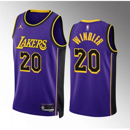 Men's Los Angeles Lakers #20 Dylan Windler Purple Statement Edition Stitched Basketball Jersey - Ujersey