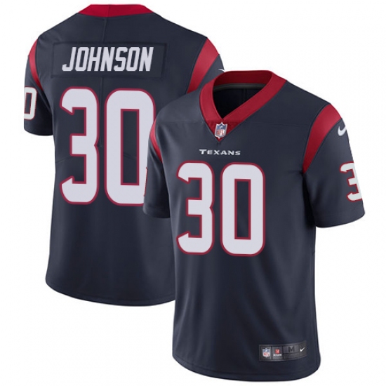 Men's Nike Houston Texans #30 Kevin Johnson Limited Navy Blue Team Color Vapor Untouchable NFL Jersey - Ujersey