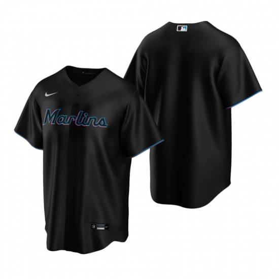 Men's Nike Miami Marlins Blank Black Alternate Stitched Baseball Jersey - Ujersey