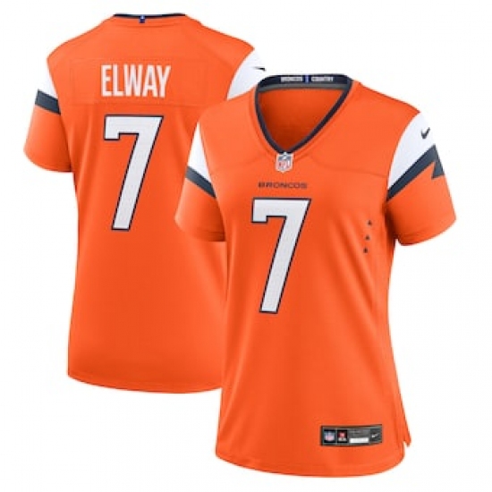 Women's Nike John Elway Orange Denver Broncos Retired Player Game Jersey - Ujersey