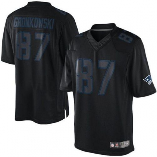 Men's Nike New England Patriots #87 Rob Gronkowski Limited Black Impact NFL Jersey - Ujersey