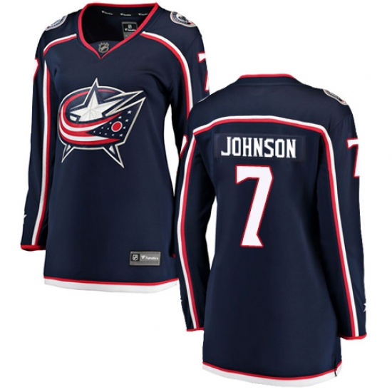 Women's Columbus Blue Jackets #7 Jack Johnson Fanatics Branded Navy Blue Home Breakaway NHL Jersey - Ujersey