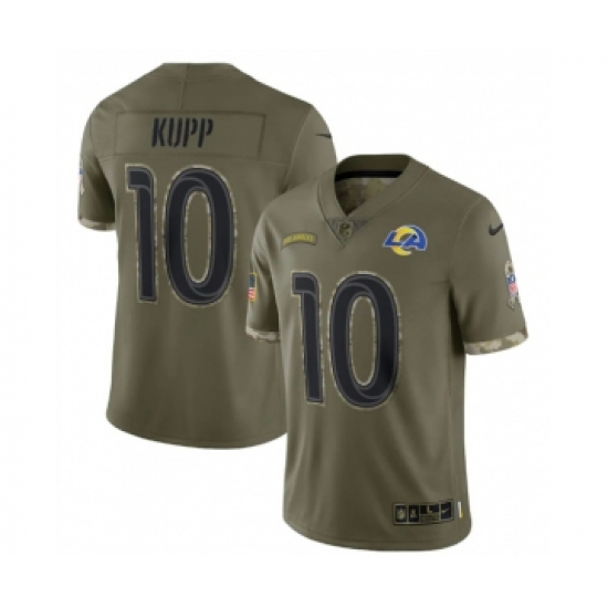 Men's Los Angeles Rams #10 Cooper Kupp 2022 Olive Salute To Service Limited Stitched Jersey - Ujersey