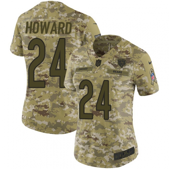Women's Nike Chicago Bears #24 Jordan Howard Limited Camo 2018 Salute to Service NFL Jersey - Ujersey