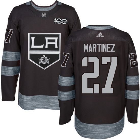 Men's Adidas Los Angeles Kings #27 Alec Martinez Premier Black 1917-2017 100th Anniversary NHL Jersey - Ujersey