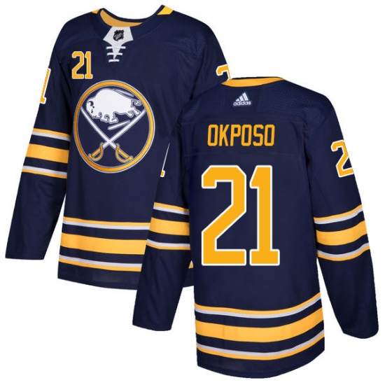 Men's Adidas Buffalo Sabres #21 Kyle Okposo Premier Navy Blue Home NHL Jersey - Ujersey