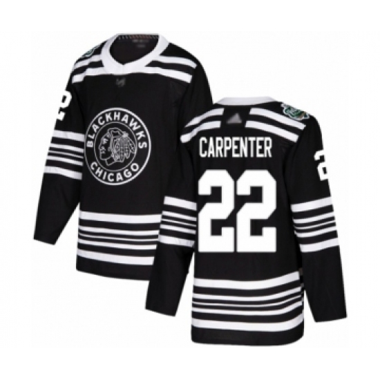 Men's Chicago Blackhawks #22 Ryan Carpenter Authentic Black 2019 Winter Classic Hockey Jersey - Ujersey