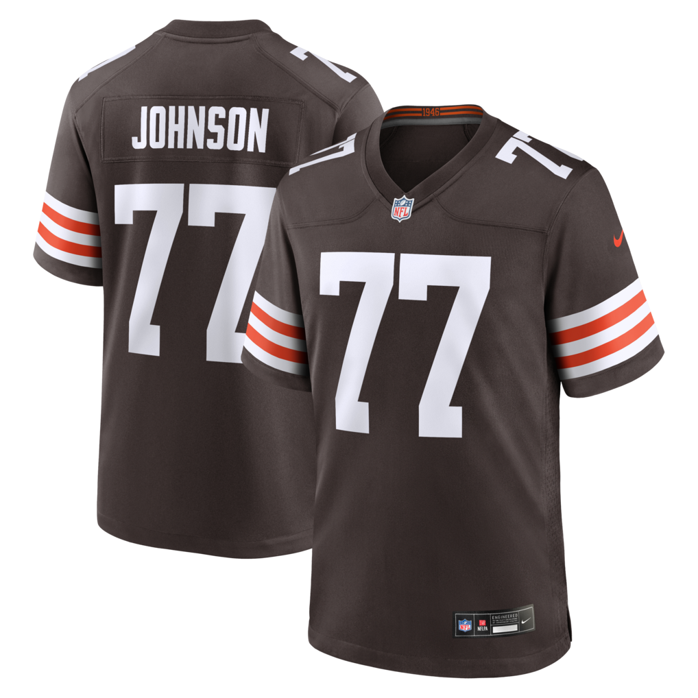 Men's Cleveland Browns Zion Johnson Nike Brown Team Game Jersey - Ujersey