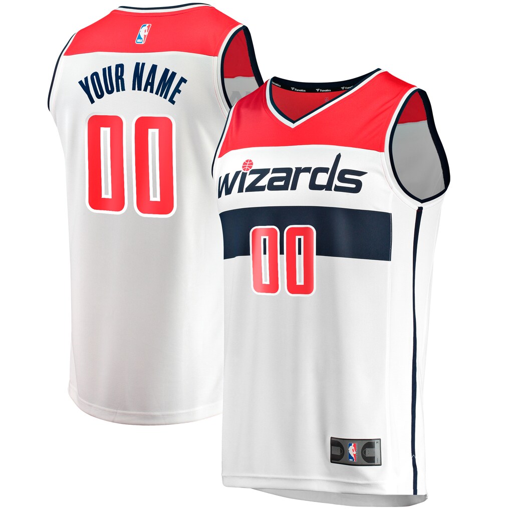 Youth Washington Wizards Fanatics White Fast Break Replica Custom Jersey - Association Edition - Ujersey Shop