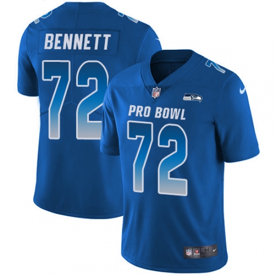 Youth Nike Seattle Seahawks #72 Michael Bennett Limited Royal Blue 2018 Pro Bowl NFL Jersey - Ujersey