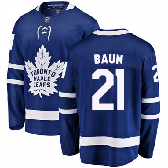 Youth Toronto Maple Leafs #21 Bobby Baun Fanatics Branded Royal Blue Home Breakaway NHL Jersey - Ujersey