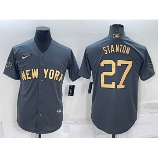 Men's New York Yankees #27 Giancarlo Stanton Grey 2022 All Star Stitched Cool Base Nike Jersey - Ujersey