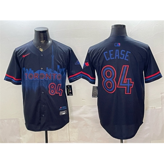 Men's Toronto Blue Jays #84 Dylan Cease Navy 2024 City Connect Limited Stitched Baseball Jersey - Ujersey