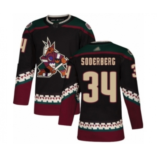 Men's Arizona Coyotes #34 Carl Soderberg Authentic Black Alternate Hockey Jersey - Ujersey