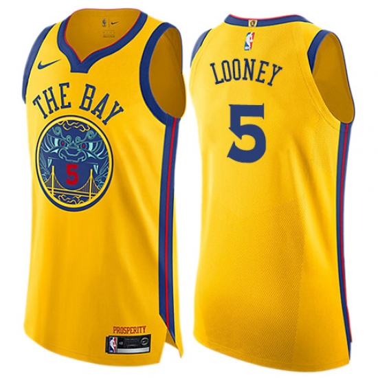 Women's Nike Golden State Warriors #5 Kevon Looney Swingman Gold NBA Jersey - City Edition - Ujersey