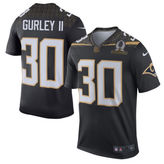 Men's Nike Los Angeles Rams #30 Todd Gurley Elite Black Team Irvin 2016 Pro Bowl NFL Jersey - Ujersey