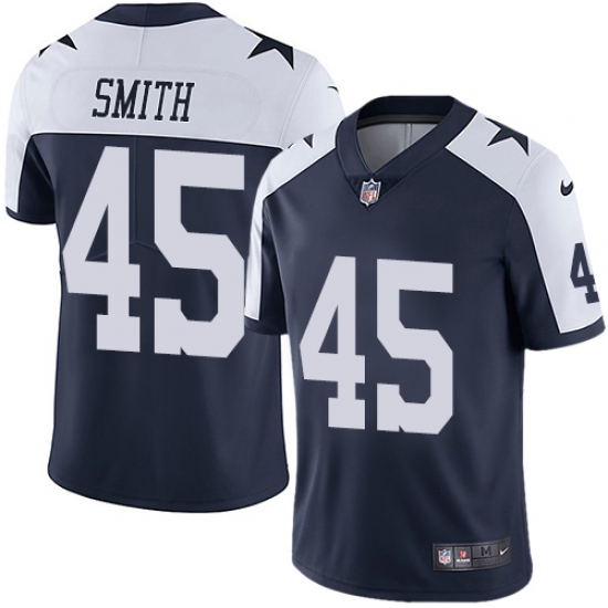 Men's Nike Dallas Cowboys #45 Rod Smith Navy Blue Throwback Alternate Vapor Untouchable Limited Player NFL Jersey - Ujersey