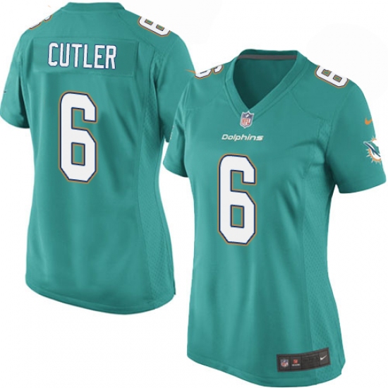 Women's Nike Miami Dolphins #6 Jay Cutler Game Aqua Green Team Color NFL Jersey - Ujersey