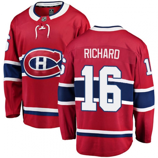 Men's Montreal Canadiens #16 Henri Richard Authentic Red Home Fanatics Branded Breakaway NHL Jersey - Ujersey