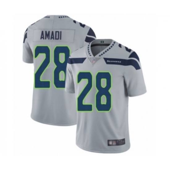 Men's Seattle Seahawks #28 Ugo Amadi Grey Alternate Vapor Untouchable Limited Player Football Jersey - Ujersey