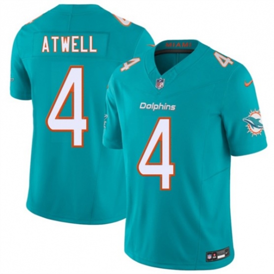 Men's Miami Dolphins #4 Tutu Atwell Aqua 2026 F.U.S.E. Vapor Limited Football Stitched Jersey - Ujersey