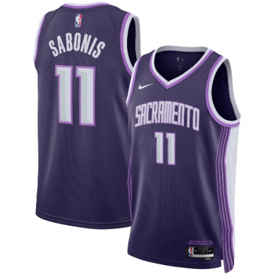 Men's Sacramento Kings #11 Domantas Sabonis Purple 2025-26 City Edition Swingman Stitched Jersey - Ujersey