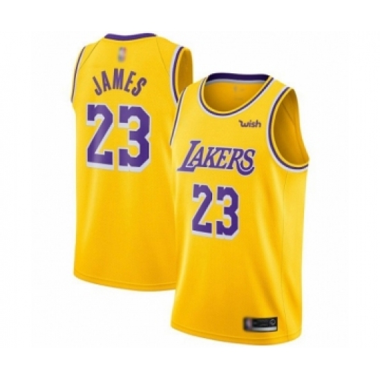 Youth Los Angeles Lakers #23 LeBron James Swingman Gold Basketball Jerseys - Icon Edition - Ujersey