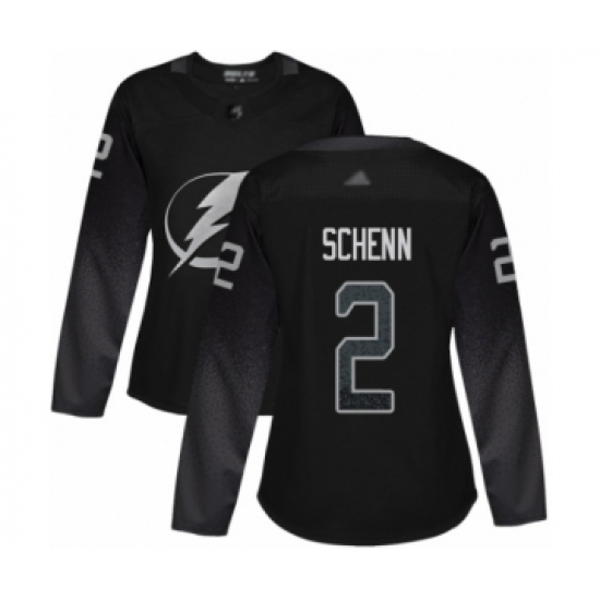 Women's Tampa Bay Lightning #2 Luke Schenn Authentic Black Alternate Hockey Jersey - Ujersey
