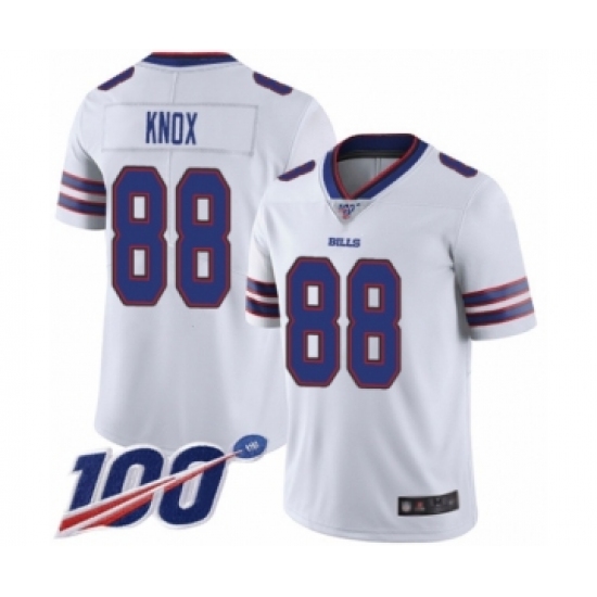 Men's Buffalo Bills #88 Dawson Knox White Vapor Untouchable Limited Player 100th Season Football Jersey - Ujersey
