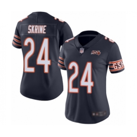 Women's Chicago Bears #24 Buster Skrine Navy Blue Team Color 100th Season Limited Football Jersey - Ujersey