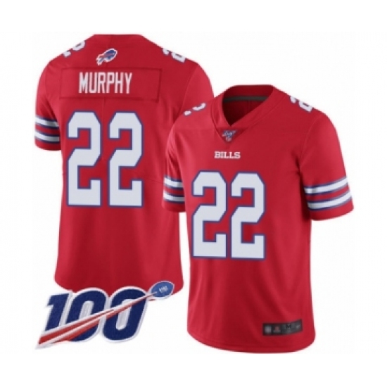 Men's Buffalo Bills #22 Marcus Murphy Limited Red Rush Vapor Untouchable 100th Season Football Jersey - Ujersey
