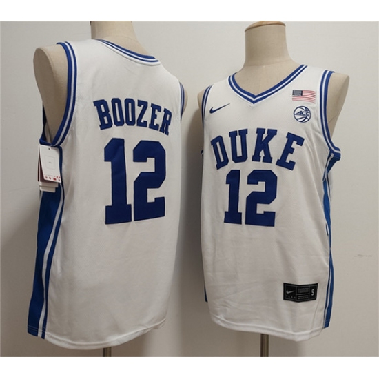 Men's Duke Blue Devils #12 Cameron Boozer White Stitched Basketball Jerseys - Ujersey