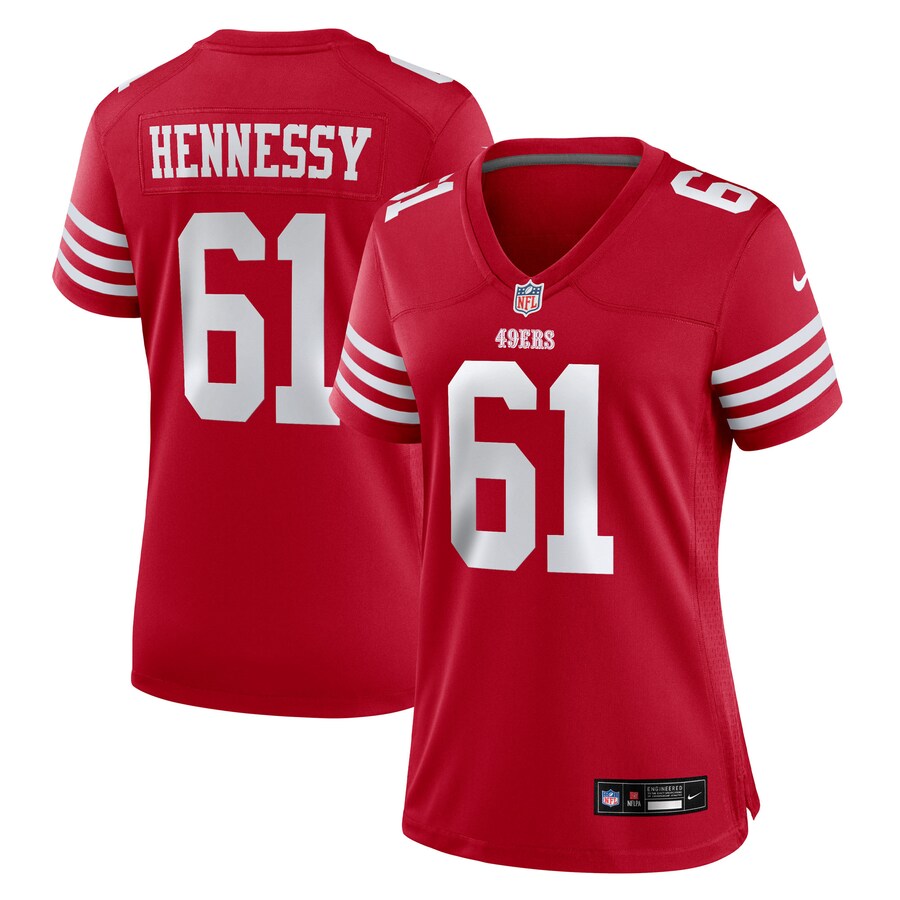 Women's San Francisco 49ers Matt Hennessy Nike Scarlet Team Game Jersey - Ujersey